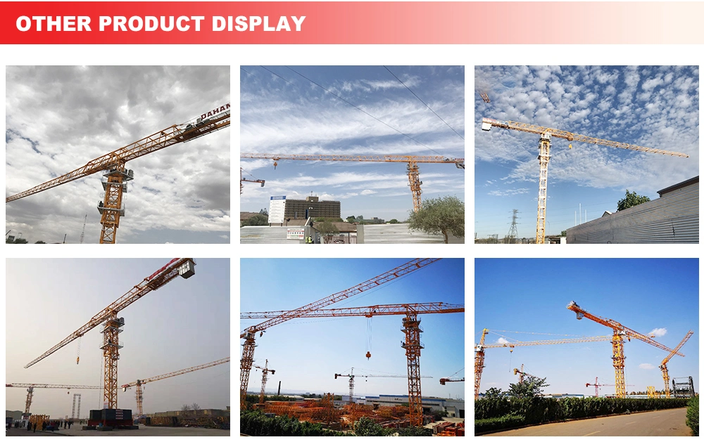 Flat Top Tower Crane 6 Ton 80 TM Boom Length 60m Construction Large Construction Tower Crane