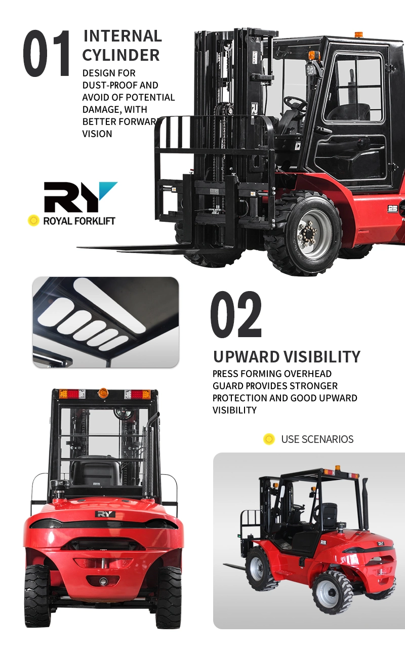 4 Ton 5 Ton Rough Terrain Diesel Forklift Trucks