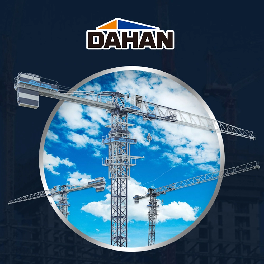 Flat Top Tower Crane 6 Ton 80 TM Boom Length 60m Construction Large Construction Tower Crane