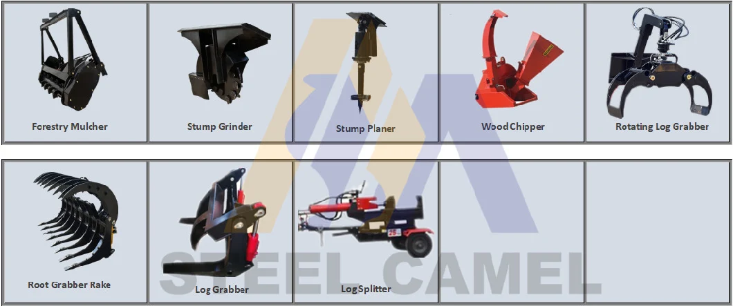 Construction Machinery Wheel Loader/Skid Steer Loader/Excavator/Backhoe Attachments Power Rake